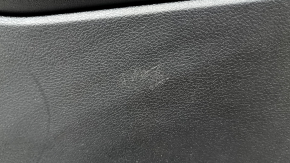 Ornamente ușă față dreapta Jeep Cherokee KL 19-22 negru cu inserții negre din piele, cotiera din piele neagră, ornament gri, cu mâner, zgârieturi