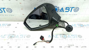 Зеркало боковое левое в сборе VW Tiguan 18-19 6+2 пинов, BSM, поворотник, подогрев, черное, царапины
