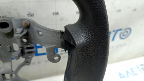 Volan fără butoane Hyundai Santa FE Sport 17-18, suport cauciuc, maro închis, fără butoane și plăcuțe, uzat, zgârieturi