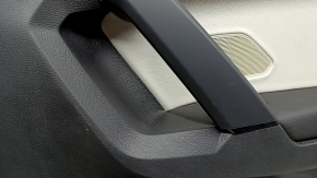 Обшивка двери карточка задняя правая VW Tiguan 18-20 черная, подлокотник кожа, вставка кожа серая, с ручкой, царапины