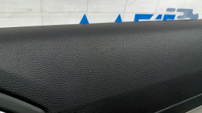 Обшивка двери карточка задняя правая VW Tiguan 18-20 черная, подлокотник кожа, вставка кожа серая, с ручкой, царапины