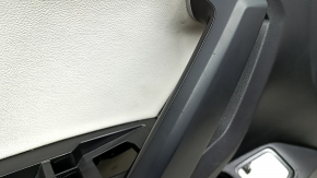 Ornamente ușă față stânga VW Tiguan 18-20 negru, cu tweeter, cotiera din piele, inserție din piele gri, cu mâner, zgârieturi
