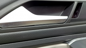 Ornamente ușă față stânga VW Tiguan 18-20 negru, cu tweeter, cotiera din piele, inserție din piele gri, cu mâner, zgârieturi