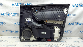 Ornamente ușă față stânga VW Tiguan 18-20 negru, cu tweeter, cotiera din piele, inserție din piele gri, cu mâner, zgârieturi