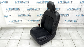 Водительское сидение Jeep Grand Cherokee WL 21-23 с airbag, электрическое, подогрев, кожа черная с перфорацией, под чистку, царапины на спинке