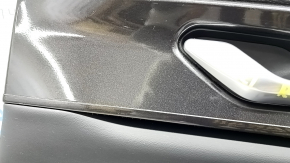 Обшивка двери карточка задняя правая в сборе Jeep Grand Cherokee WL 23-26 черная, long, подлокотник и вставка кожа черная, белая строчка, молдинг графит глянец, потерта