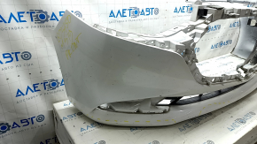 Бампер передний голый Mazda 3 19-26 4d белый, крашен, примятости, царапины, сломаны крепления
