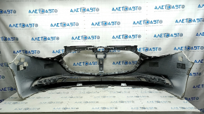 Бампер передний голый Mazda 3 19-26 4d белый, крашен, примятости, царапины, сломаны крепления