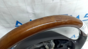 Руль голый Lexus GS300 GS350 06-07 кожа серая под красное дерево, протерта кожа, царапины
