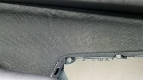 Обшивка двери карточка передняя левая Subaru Outback 15-18 черная, вставка черная ткань, подлокотник черная кожа с серой строчкой, серый молдинг, царапины, под чистку
