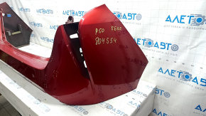 Бампер задний голый Toyota Prius 50 16-18 без парктроников, красный 3T7, царапины, надломаны крепления, царапины