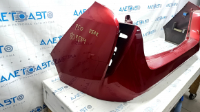 Бампер задний голый Toyota Prius 50 16-18 без парктроников, красный 3T7, царапины, надломаны крепления, царапины