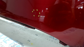 Бампер задний голый Toyota Prius 50 16-18 без парктроников, красный 3T7, царапины, надломаны крепления, царапины