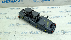 Накладка центральной консоли подстаканники Toyota Prius 50 16-18 черная, с подстаканниками, царапины, надлом креп