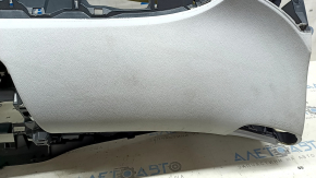 Торпедо передняя панель с AIRBAG Toyota Prius 50 17-22 черная с серым под малый дисплей, с нижним креплением, под химчистку
