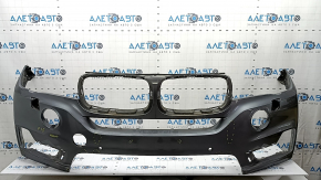 Бампер передний голый BMW X5 F15 14-18 под 2 парктроника, омыватели фар, графит, вмятины, царапины, незаводские отверстия