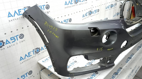 Бампер передний голый BMW X5 F15 14-18 под 2 парктроника, омыватели фар, графит, вмятины, царапины, незаводские отверстия