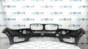 Бампер передний голый BMW X5 F15 14-18 под 2 парктроника, омыватели фар, графит, вмятины, царапины, незаводские отверстия