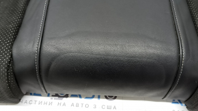 Подушка заднего ряда сидений Audi A4 B8 13-16 кожа черная комбинированная с алькантарой, серая строчка, перфорация, S-Line, примята, под чистку, царапины