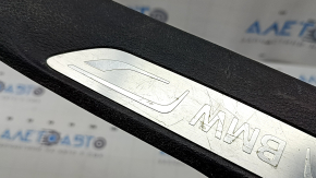 Ornamente prag spate stânga BMW X5 F15 14-18 negru sub 2 rânduri cu inserție cromată, zgârieturi
