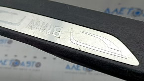 Ornamente prag spate stânga BMW X5 F15 14-18 negru sub 2 rânduri cu inserție cromată, zgârieturi