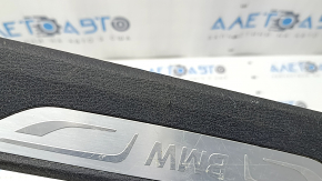 Ornamente prag spate stânga BMW X5 F15 14-18 negru sub 2 rânduri cu inserție cromată, zgârieturi