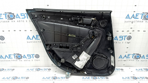 Ornamente ușă spate dreapta complete Audi A4 B8 13-16 negru, sedan BANG & OLUFSEN, prelată, cotieră piele neagră, inserție Alcantara neagră, ornament aluminiu, fixare ruptă, zgârieturi