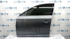 Дверь в сборе передняя левая Audi A4 B8 09-16 keyless, графит LX7R, тычка, царапины на стекле