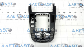 Накладка шифтера Audi A4 B8 13-16 рест под start/stop с управлением медии, царапины,вздулся хром, трещина