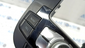 Накладка шифтера Audi A4 B8 13-16 рест под start/stop с управлением медии, царапины,вздулся хром, трещина