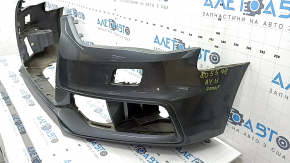 Бампер передний голый Audi A4 B8 13-16 рест, под омыватели фар, графит, без заглушек, царапины, сломано крепление
