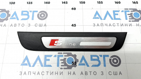 Накладка порога внешняя задняя правая Audi A4 B8 08-16 седан хром S line, царапины
