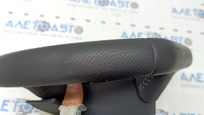 Руль в сборе Audi A4 B8 13-16 3 спицы, S-Line, скошенный, кожа черная с перфорацией, серая строчка, с Airbag, царапины