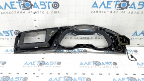 Накладка передней панели рамка спидометра под монитор Audi A4 B8 08-15 серая, с дефлектором воздуховода, сломаны крепления