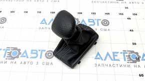 Ручка АКПП Audi A4 B8 13-16 рест кожа черная с перфорацией, серая строчка, S-Line