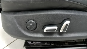 Scaun șofer Audi A4 B8 13-16 cu airbag, electric, încălzit, piele combinată neagră cu Alcantara, perforații, cusături gri, S-Line, curățare față