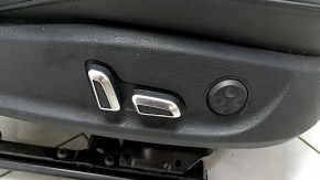 Scaun pasager Audi A4 B8 13-16 cu airbag, electric, încălzit, piele combinată neagră cu Alcantara, perforație, cusături gri, S-Line, curățare față, uzat