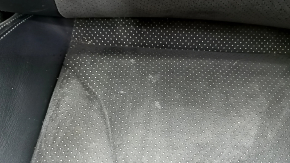 Scaun pasager Audi A4 B8 13-16 cu airbag, electric, încălzit, piele combinată neagră cu Alcantara, perforație, cusături gri, S-Line, curățare față, uzat