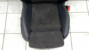 Scaun pasager Audi A4 B8 13-16 cu airbag, electric, încălzit, piele combinată neagră cu Alcantara, perforație, cusături gri, S-Line, curățare față, uzat
