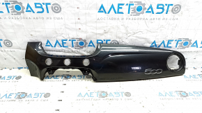 Ornament panou frontal dreapta Fiat 500 12-15 negru lucios cu zgârieturi emblemă