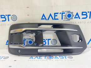 Решетка переднего бампера правая Audi Q7 16-19 хром под парктроник и радар с накладкой