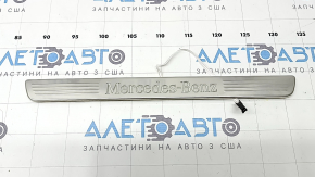 Prag exterior față stânga Mercedes W167 GLE 350 450 20-24 cromat cu iluminare din spate, zgârieturi, îndoituri