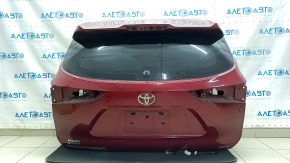 Дверь багажника голая со стеклом Toyota Highlander 20-22 красный 3T3, с проводкой, копоть