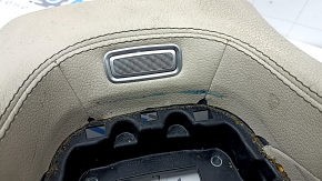 Накладка центральной консоли верхняя Mercedes W167 GLE 350 450 20-23 кожа бежевая с хром, с подсветкой, потерта, под чистку, царапины