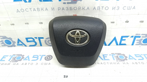Подушка безопасности airbag в руль водительская Toyota Highlander 20-21 черная, ржавый пиропатрон, полез хром на эмблеме