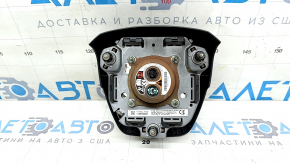 Подушка безопасности airbag в руль водительская Toyota Highlander 20-21 черная, ржавый пиропатрон, полез хром на эмблеме