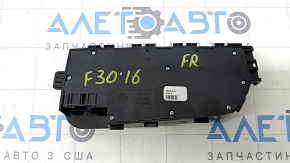 Comandă scaun pasager BMW 3 F30 12-18 negru cu crom, cu suport lombar și lateral