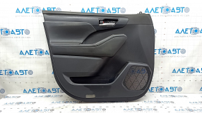 Ornamente ușă față stânga Toyota Highlander 20-25 piele neagră, XLE, XSE, inserție neagră, cotiera piele neagră, cu mâner, zgârieturi, abraziuni, pentru curățare