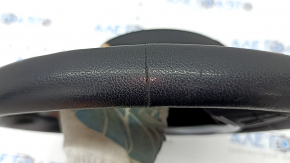 Volan nearanjat BMW 3 F30 12-18, piele neagră, sport, cusături roșii, amortizoare încălzite sub amortizoare, cu butoane și strat protector, zgârieturi, uzat