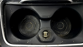 Ornamente consolă centrală cu suporturi pentru pahare BMW 3 F30 16-18 negru, cu brichetă, finisaj cromat